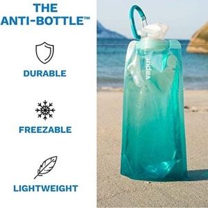 Vapur Solid Flexible Foldable Water Bottle - Two Tone Teal